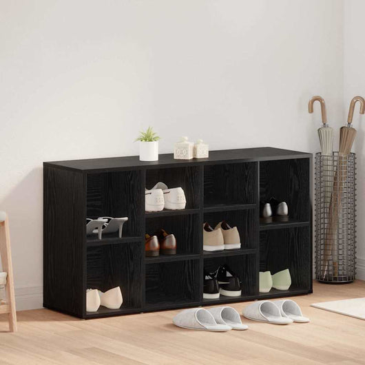 Panca per scarpe con lo scaffale Rovere nero 103 x 30 x 54.5 cm 875160