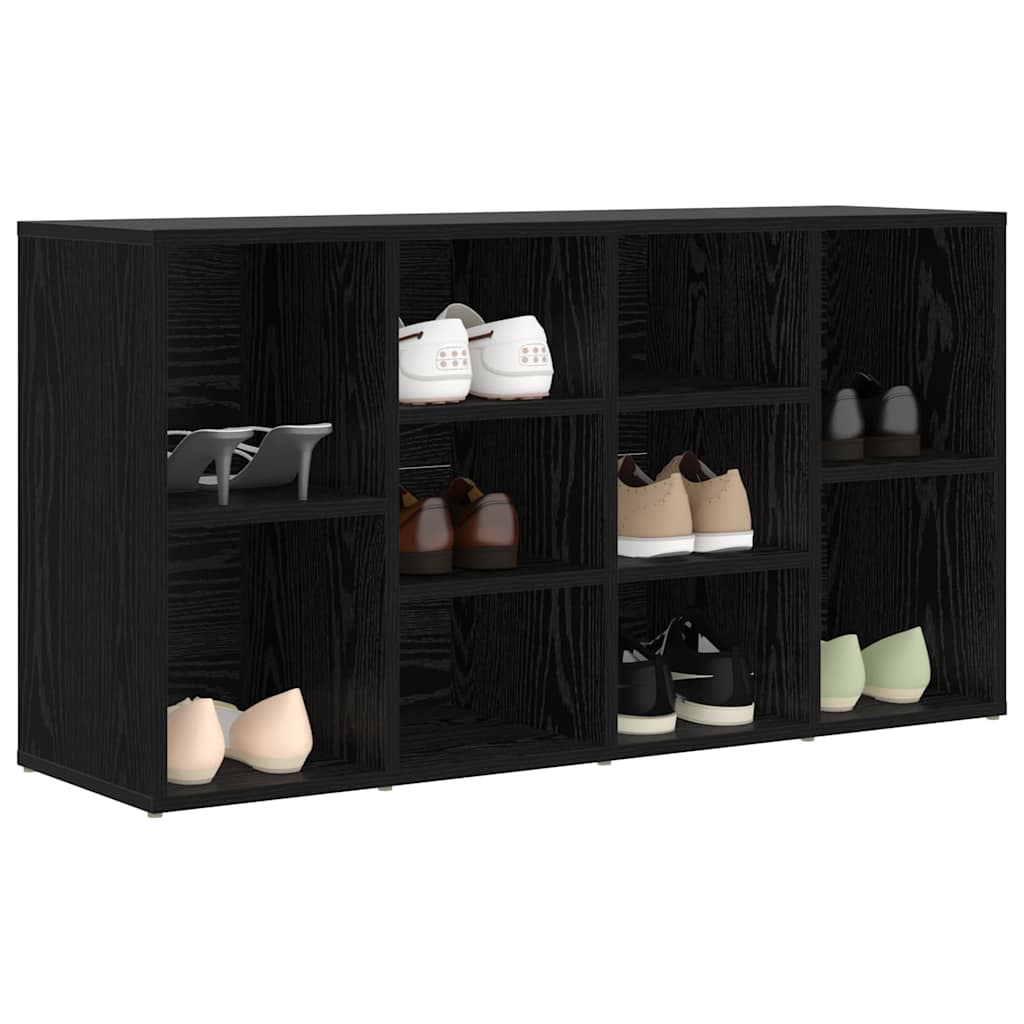 vidaXL Panca per scarpe con lo scaffale Rovere nero 103 x 30 x 54.5 cm