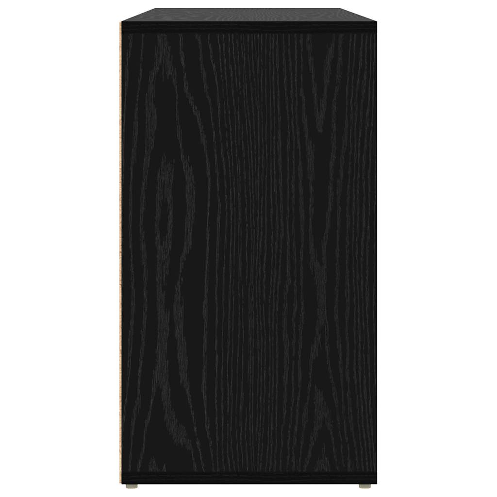 vidaXL Panca per scarpe con lo scaffale Rovere nero 103 x 30 x 54.5 cm