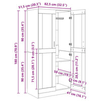 Guardaroba Legno vecchio 82.5 x 51.5 x 180 cm Legno multistrato 875161