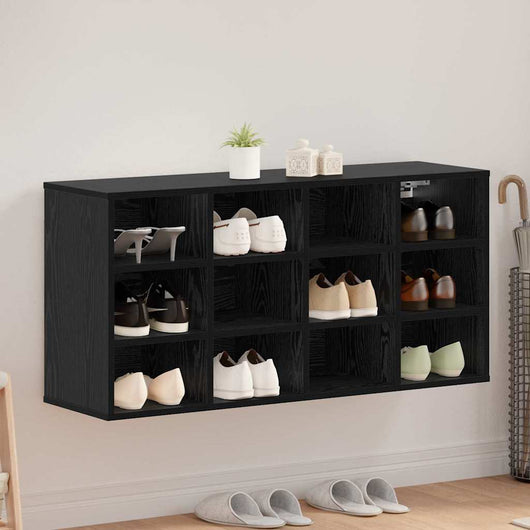 vidaXL Scarpiera Rovere nero 103 x 30 x 51 cm Legno multistrato