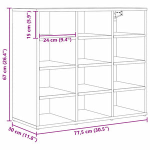 vidaXL Scarpiera con lo scaffale rovere artigianale 77.5 x 30 x 67 cm