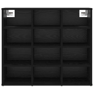 vidaXL Scarpiera Rovere nero 77.5 x 30 x 67 cm Legno multistrato