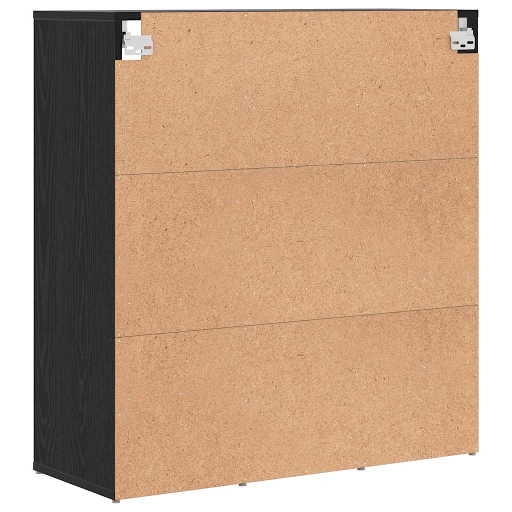 vidaXL Scarpiera Rovere nero 77.5 x 30 x 83.5 cm Legno multistrato