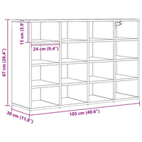 vidaXL Scarpiera Legno vecchio 103 x 30 x 67 cm Legno multistrato
