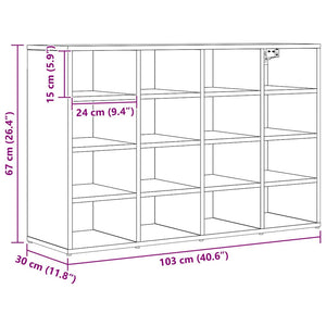 vidaXL Scarpiera Legno vecchio 103 x 30 x 67 cm Legno multistrato