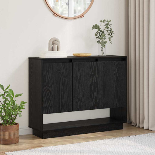 vidaXL Credenza Rovere nero 97 x 29 x 75 cm Legno multistrato