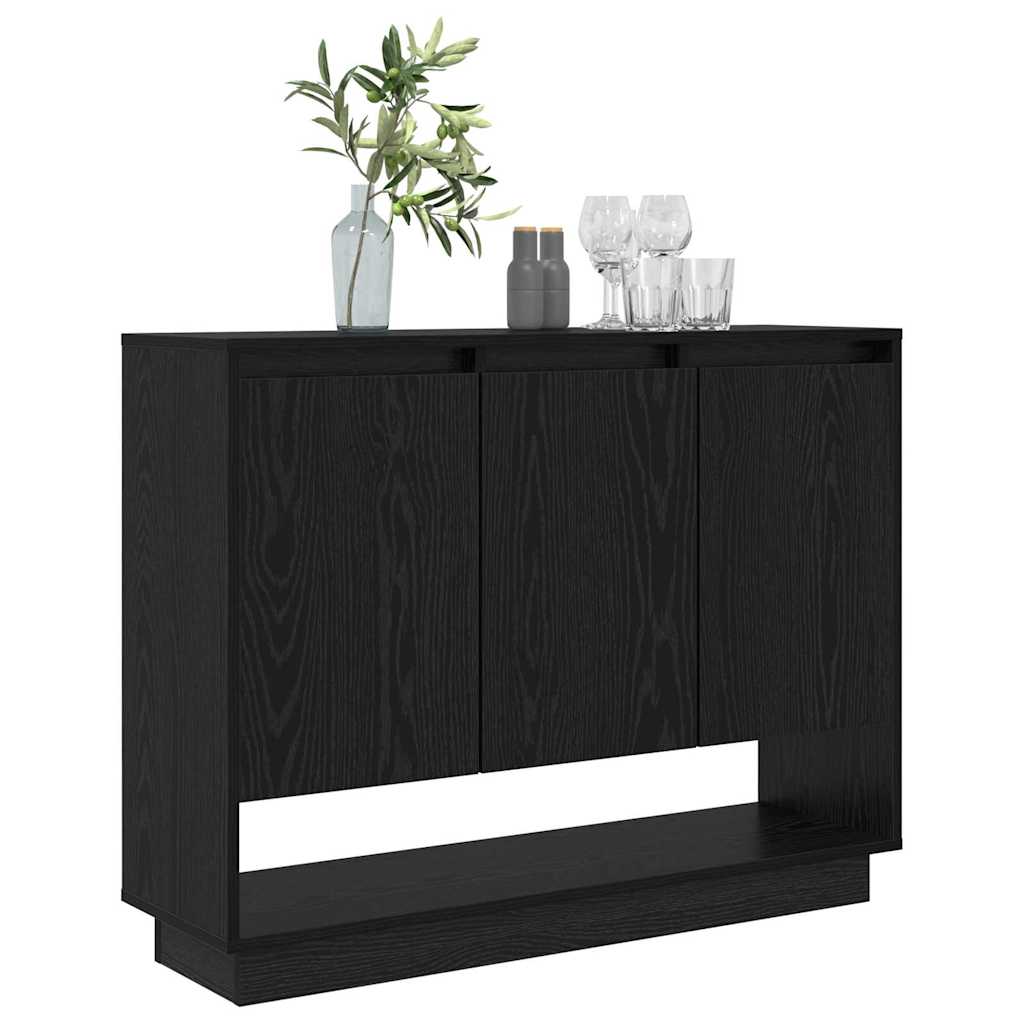 vidaXL Credenza Rovere nero 97 x 29 x 75 cm Legno multistrato