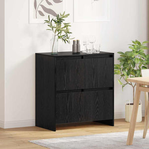 vidaXL Credenza Rovere nero 70 x 41 x 75 cm Legno multistrato