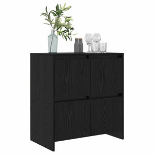 vidaXL Credenza Rovere nero 70 x 41 x 75 cm Legno multistrato