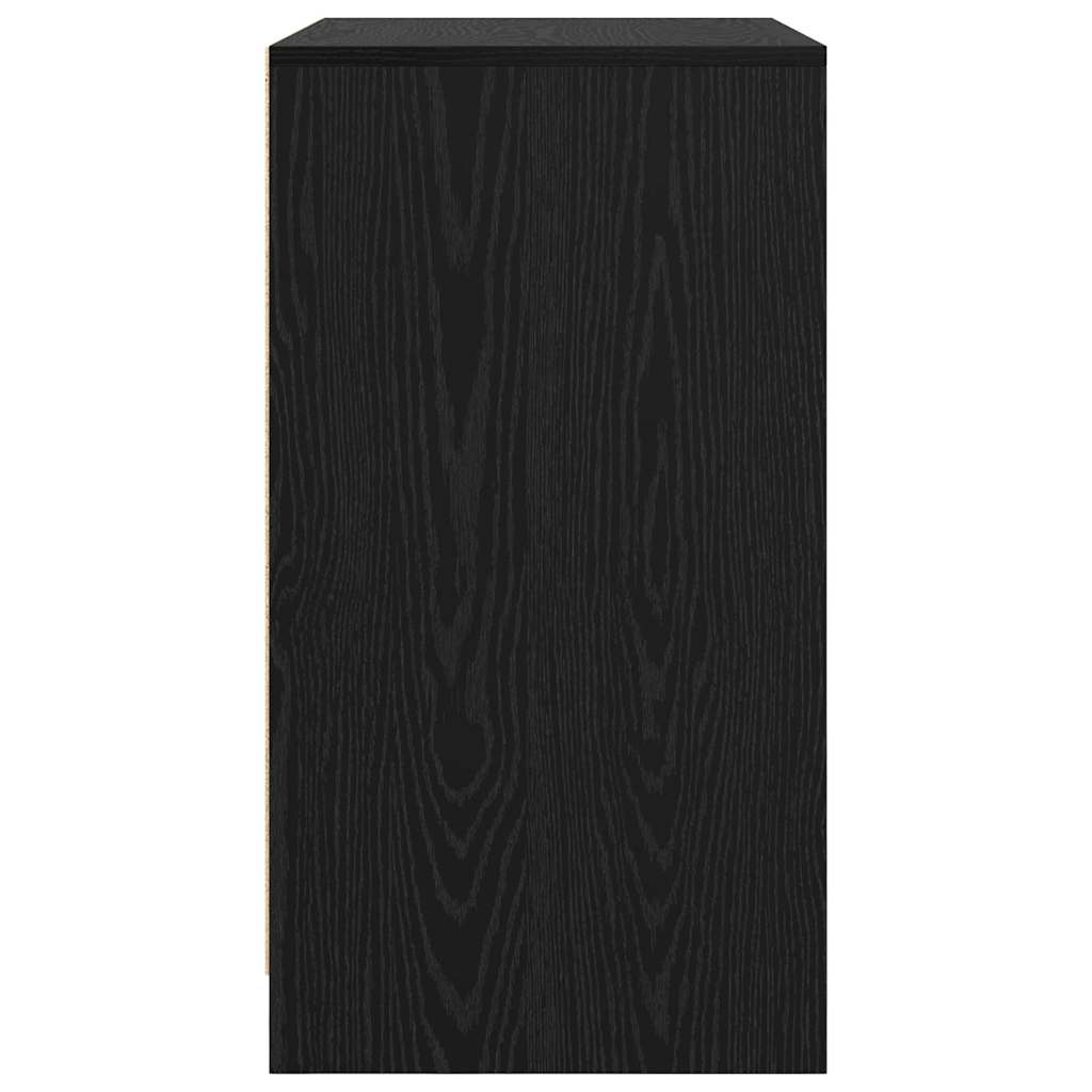 vidaXL Credenza Rovere nero 70 x 41 x 75 cm Legno multistrato