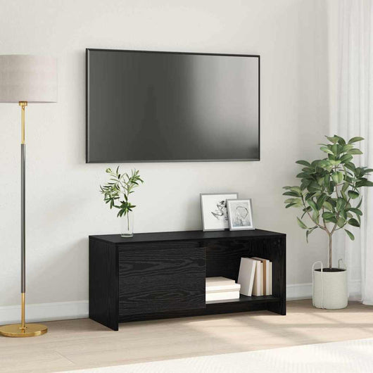 Set mobile TV-Credenza per TV Rovere Nero 90 x 35 x 40 cm Legno multistrato