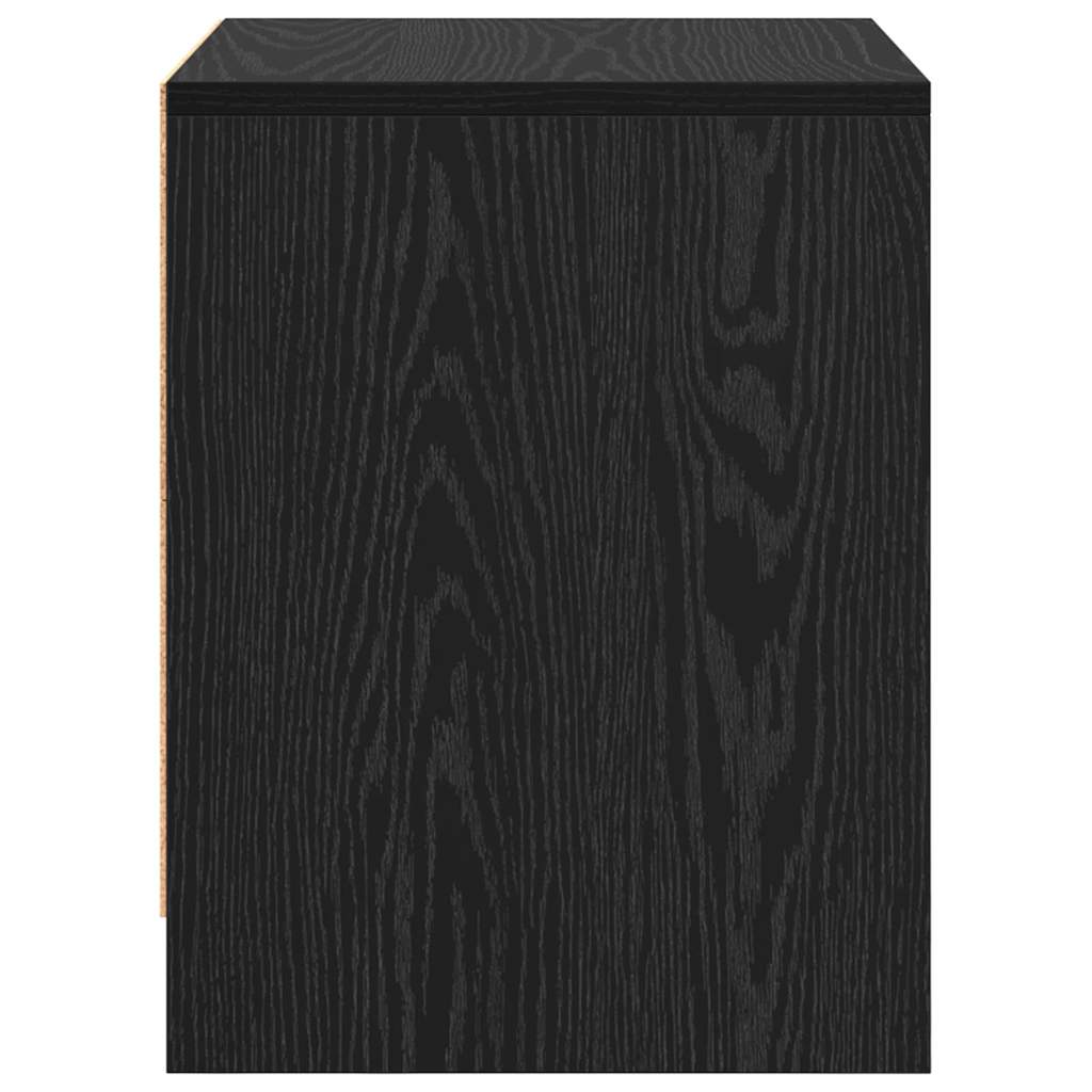 vidaXL Armadio da Notte Rovere nero 45 x 34 x 44.5 cm