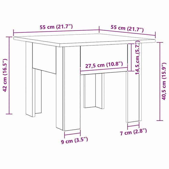 Tavolino da salotto rovere artigianale Legno multistrato 875238