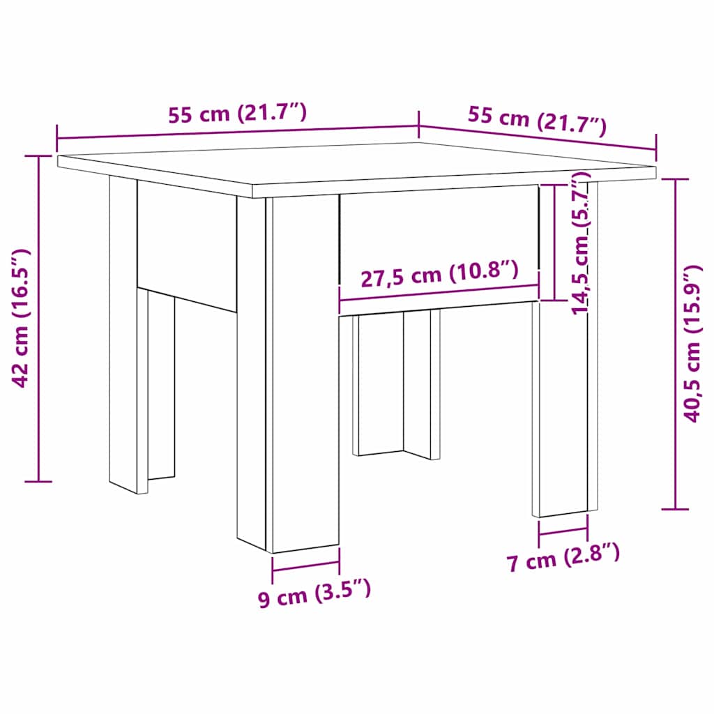 Tavolino da salotto Rovere nero Legno multistrato 875239