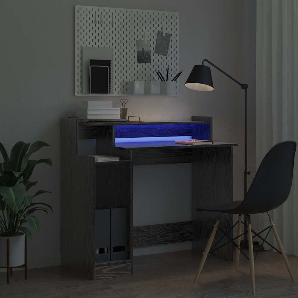 Scrivania Rovere Nero 97 x 45 x 90 cm Legno multistrato 875242