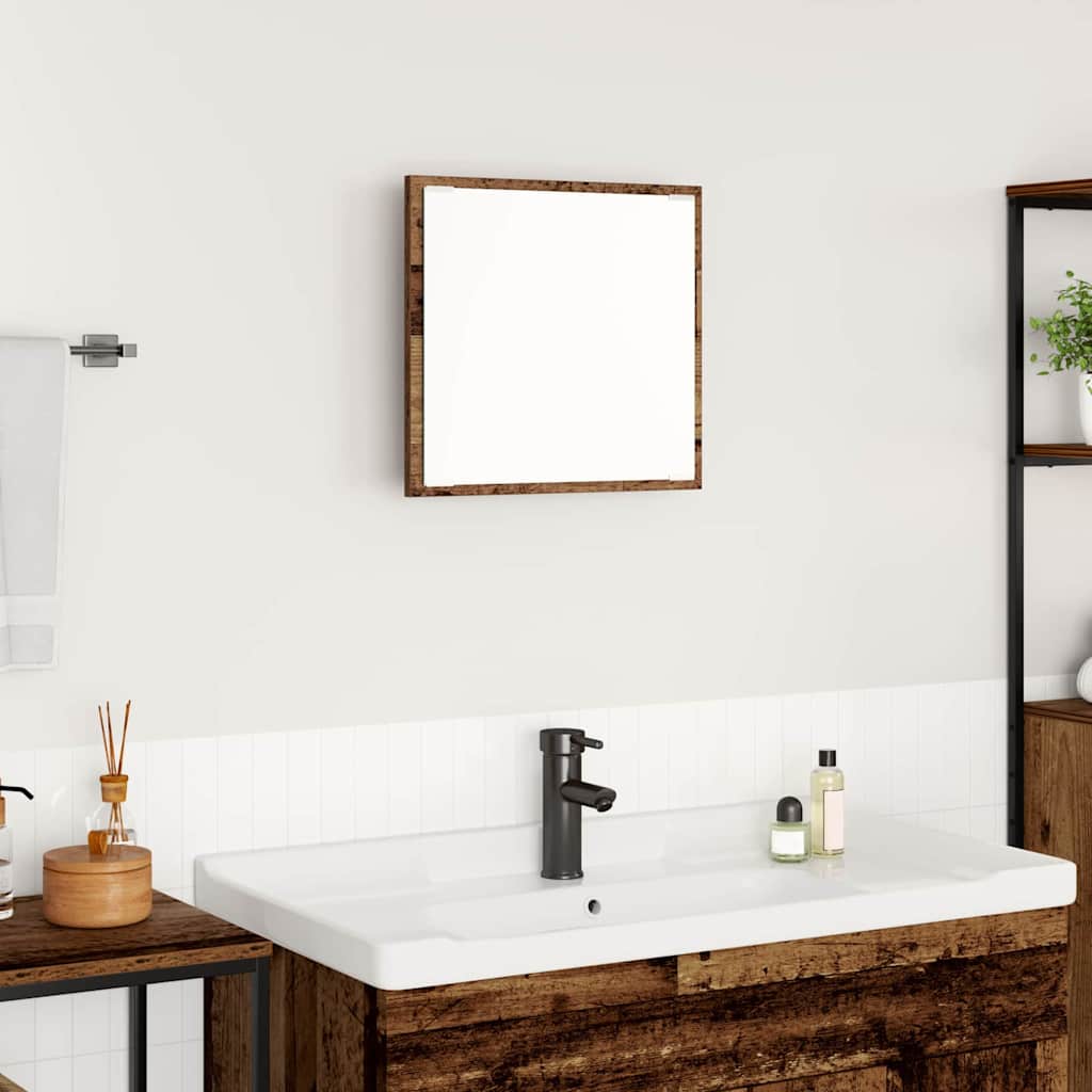 Specchio da Bagno LED-Specchio decorativo con LED Legno vecchio 40 x 37 x 8.5 cm
