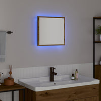 Specchio da bagno LED rovere artigianale 40 x 8.5 x 37 cm 875412