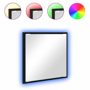 Specchio da Bagno LED-Specchio decorativo con LED con specchio Rovere Nero 40 x 37 x 8.5 cm