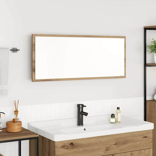 Specchio-Specchio Decorativo Rovere artigianale 90 x 8,5 x 37 cm Legno multistrato