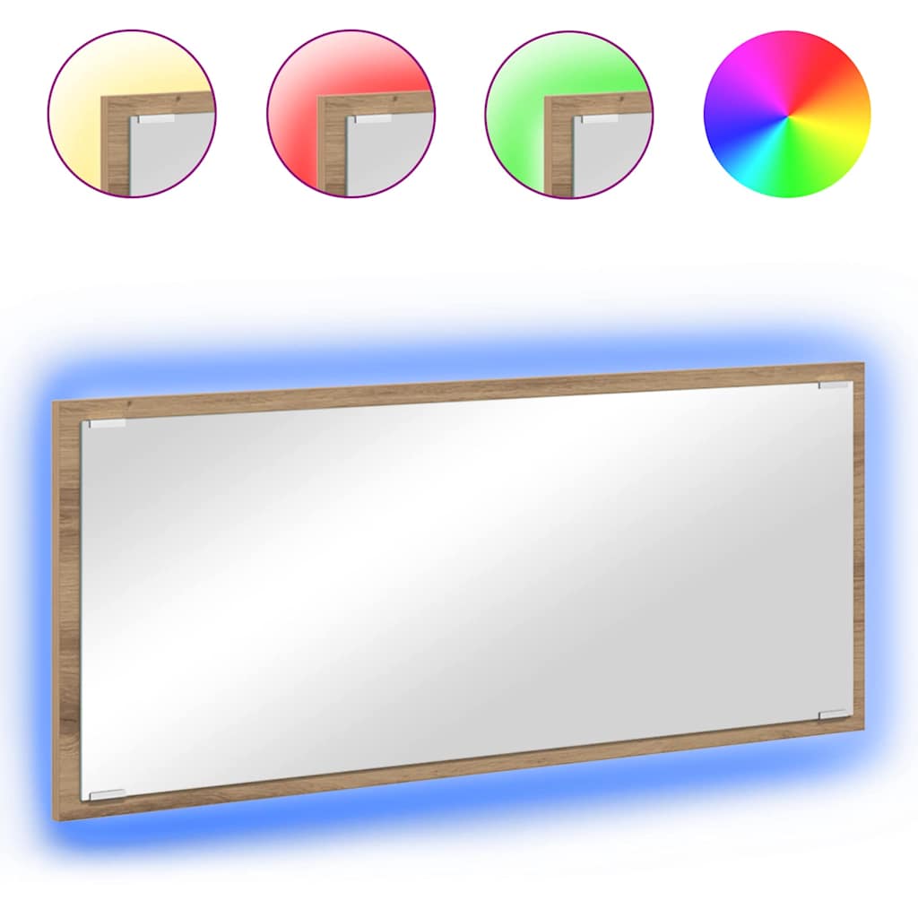 Specchio rovere artigianale 90 x 8.5 x 37 cm Legno multistrato 875420