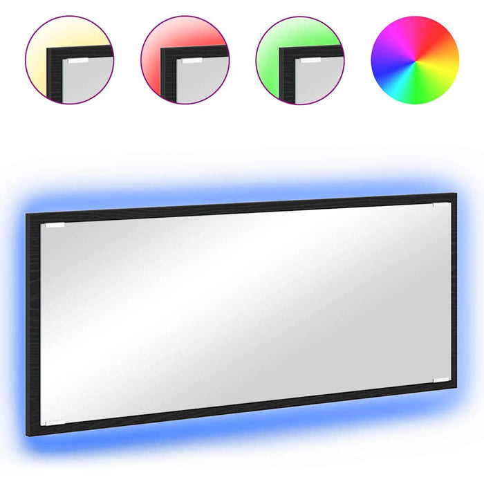 Specchio-Specchio Decorativo Rovere Nero 90 x 8,5 x 37 cm Legno multistrato