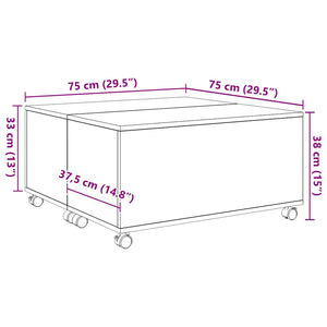 vidaXL Tavolino da salotto Rovere nero 75 x 75 x 38 cm