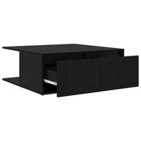 Tavolino da Salotto con Cassetto-Tavolino da soggiorno-Tavolo Rovere nero 80 x 80 x 31 cm