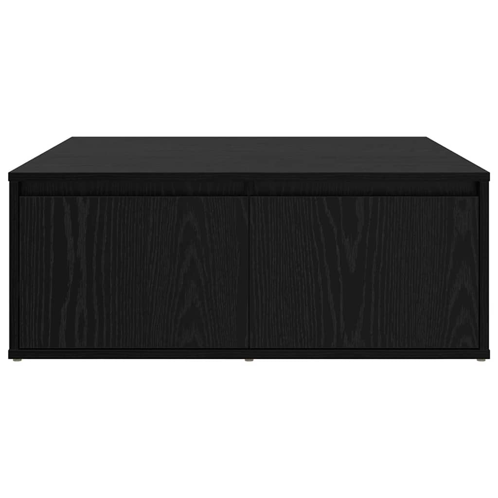 Tavolino da Salotto con Cassetto-Tavolino da soggiorno-Tavolo Rovere nero 80 x 80 x 31 cm