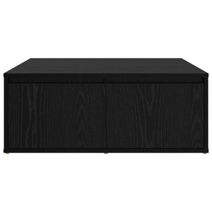 Tavolino da Salotto con Cassetto-Tavolino da soggiorno-Tavolo Rovere nero 80 x 80 x 31 cm