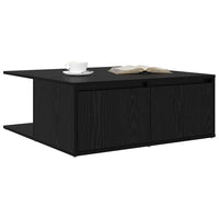 Tavolino da Salotto con Cassetto-Tavolino da soggiorno-Tavolo Rovere nero 80 x 80 x 31 cm