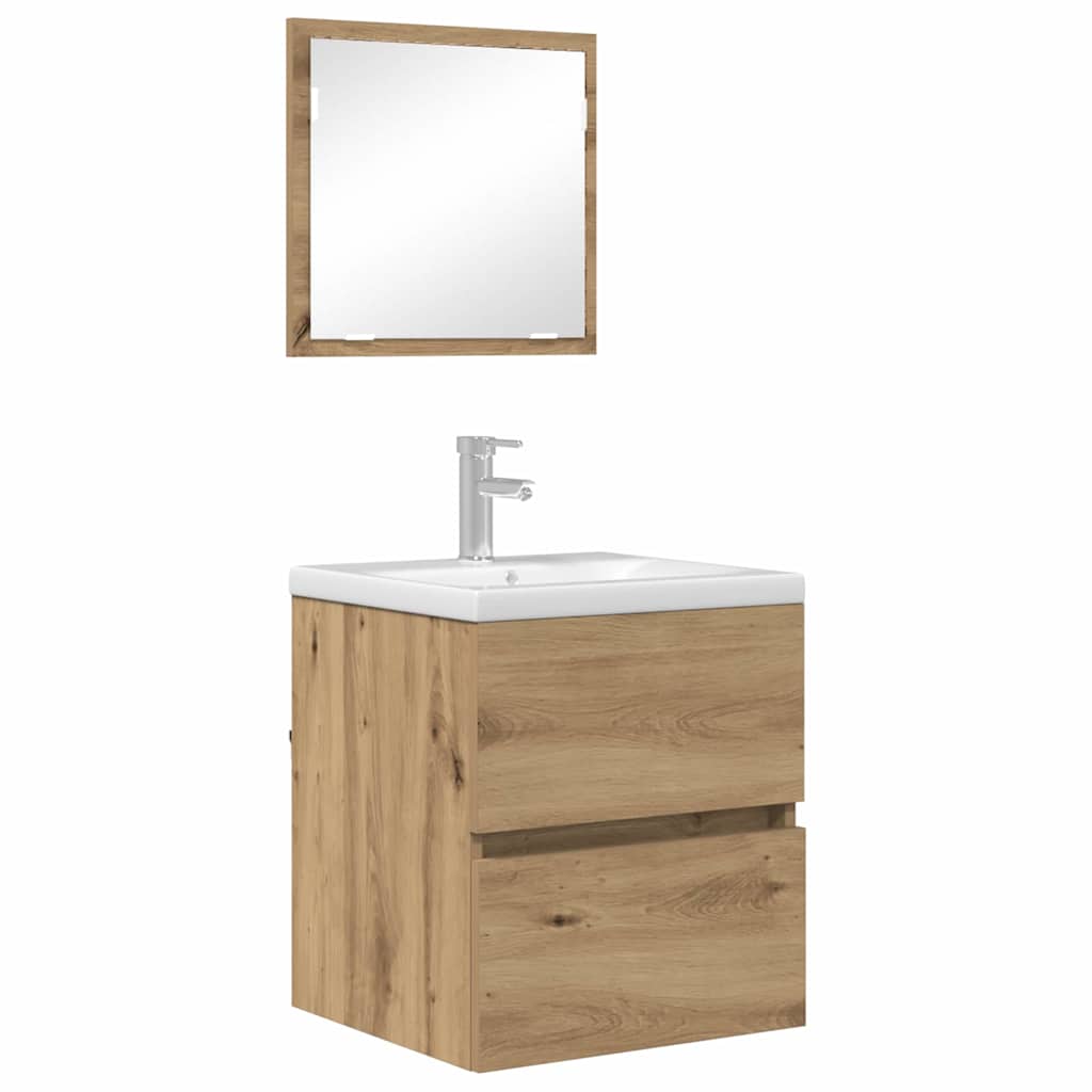 Armadio per il bagno  Rovere artigianale MDF Medio Contenitore 875701