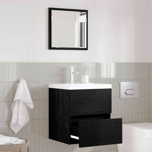 Mobiletto da bagno  - Rovere Nero Legno ingegnerizzato Standard 875702