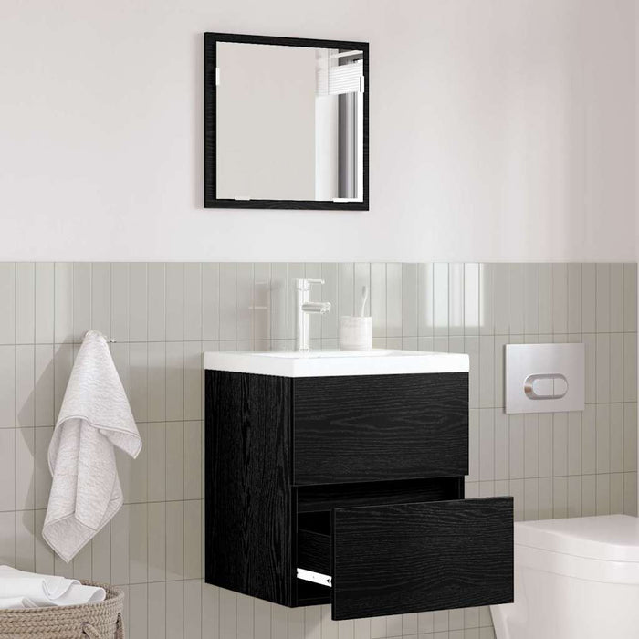Mobiletto da bagno  - Rovere Nero Legno ingegnerizzato Standard 875702