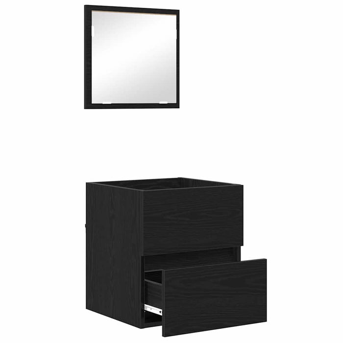 Mobiletto da bagno  - Rovere Nero Legno ingegnerizzato Standard 875702