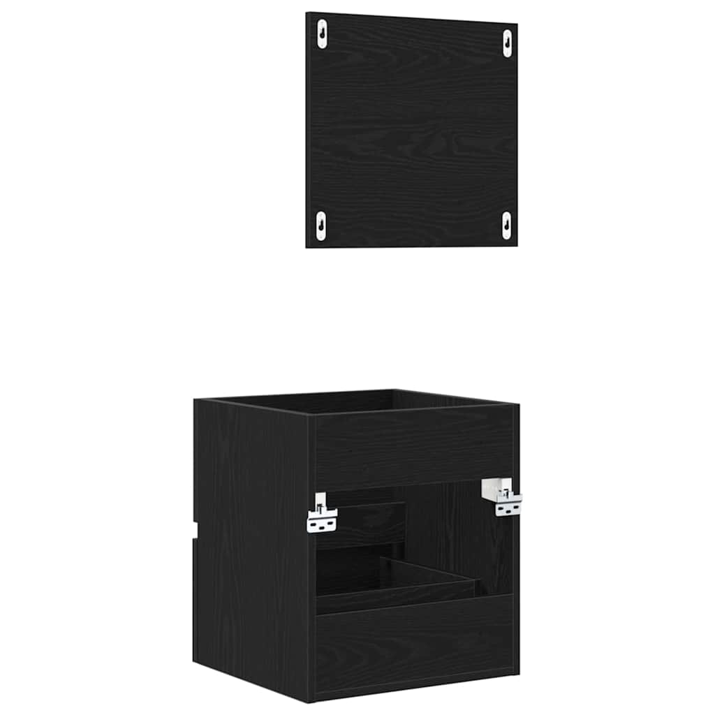 Mobiletto da bagno  - Rovere Nero Legno ingegnerizzato Standard 875702