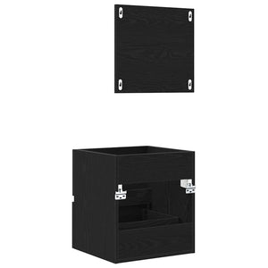 Mobiletto da bagno  - Rovere Nero Legno ingegnerizzato Standard 875702