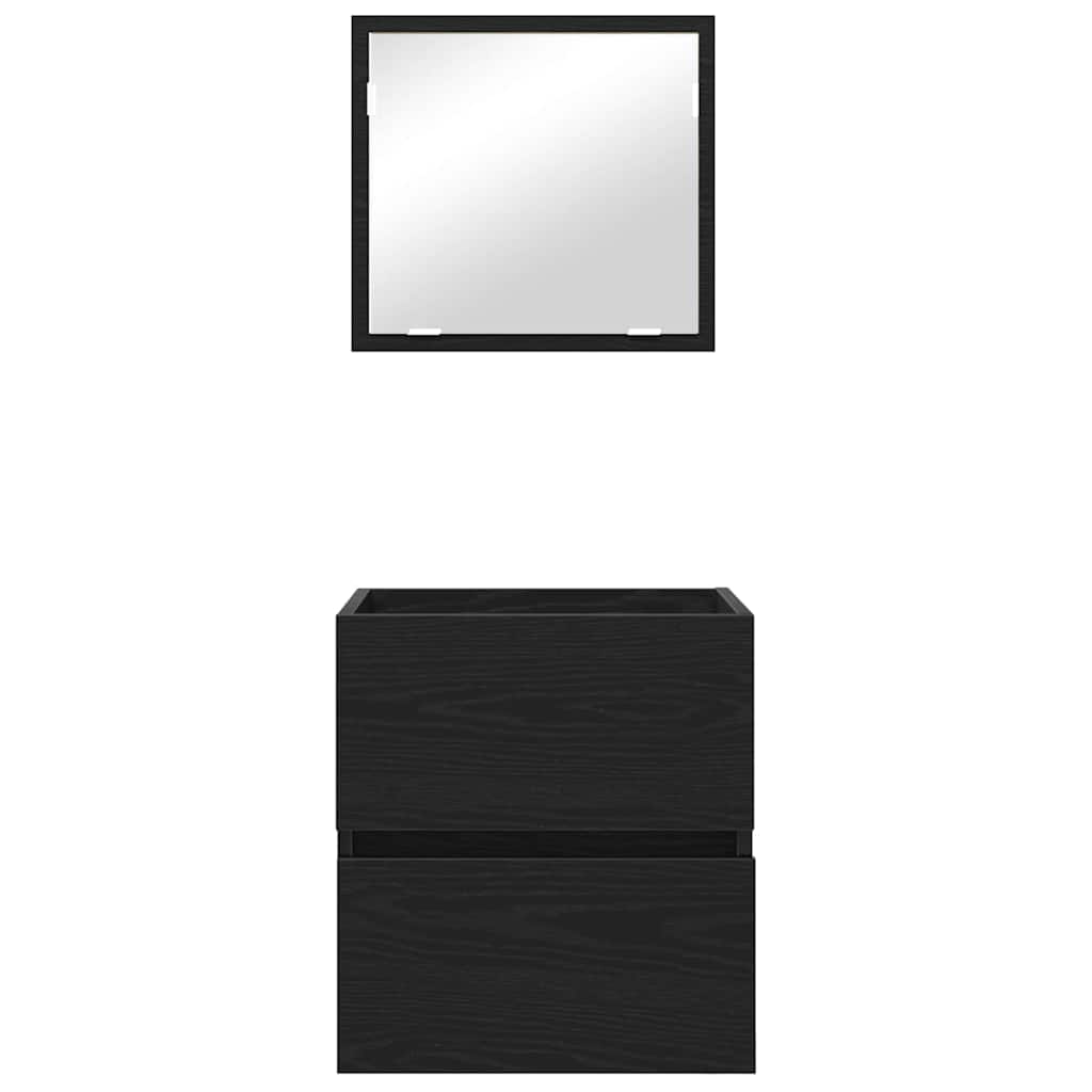 Mobiletto da bagno  - Rovere Nero Legno ingegnerizzato Standard 875702