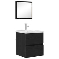 Mobiletto da bagno  - Rovere Nero Legno ingegnerizzato Standard 875702