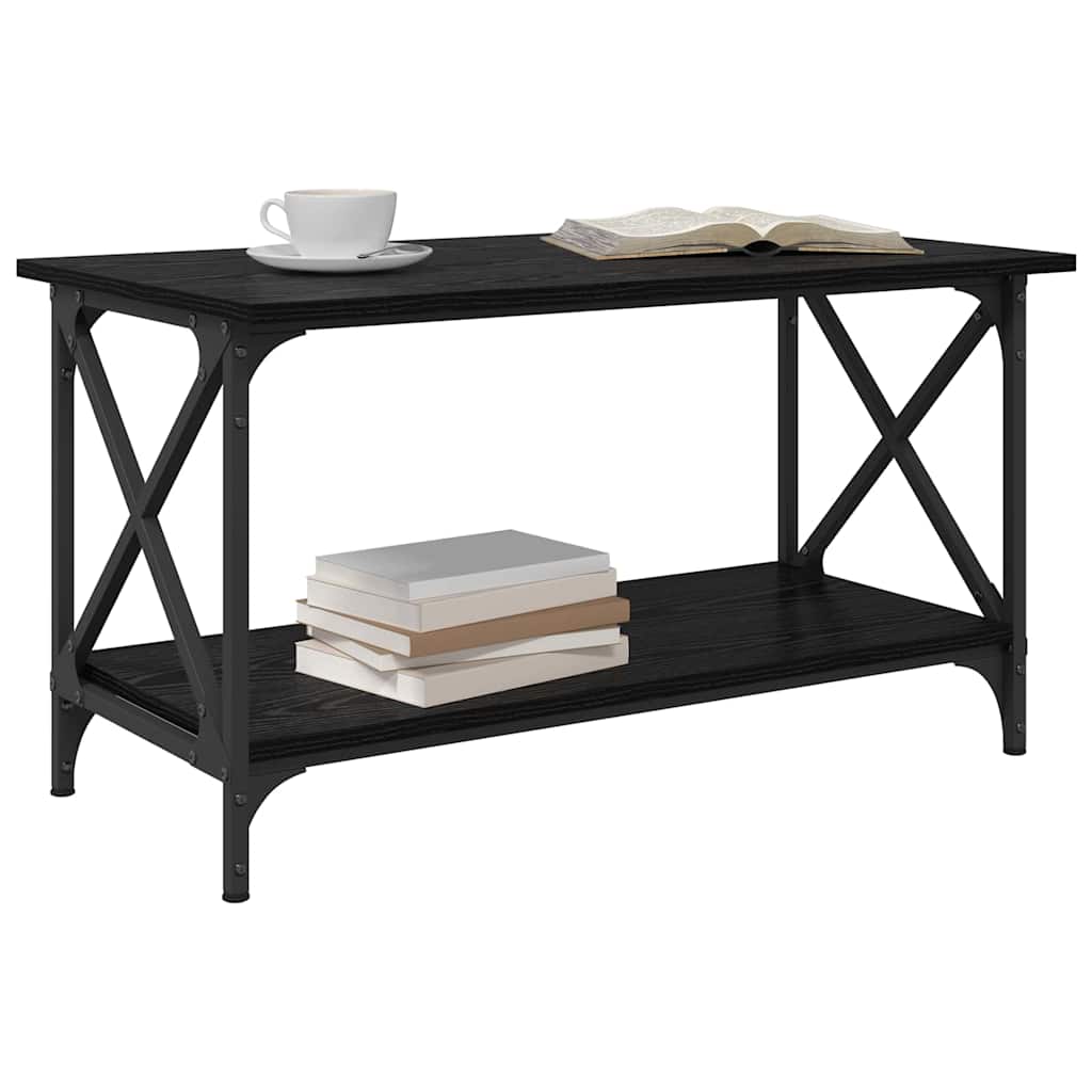vidaXL Tavolino da salotto Rovere nero 80 x 45 x 45.5 cm