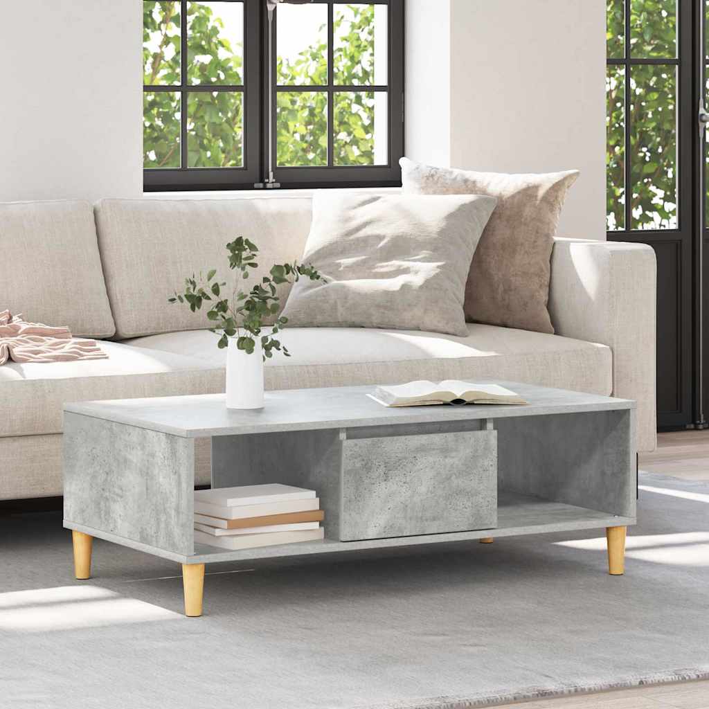 vidaXL Tavolino da salotto Grigio cemento 103.5 x 60 x 35 cm