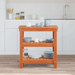 vidaXL Banco da lavoro con lo scaffale Cera marrone 78.5 x 50 x 80 cm