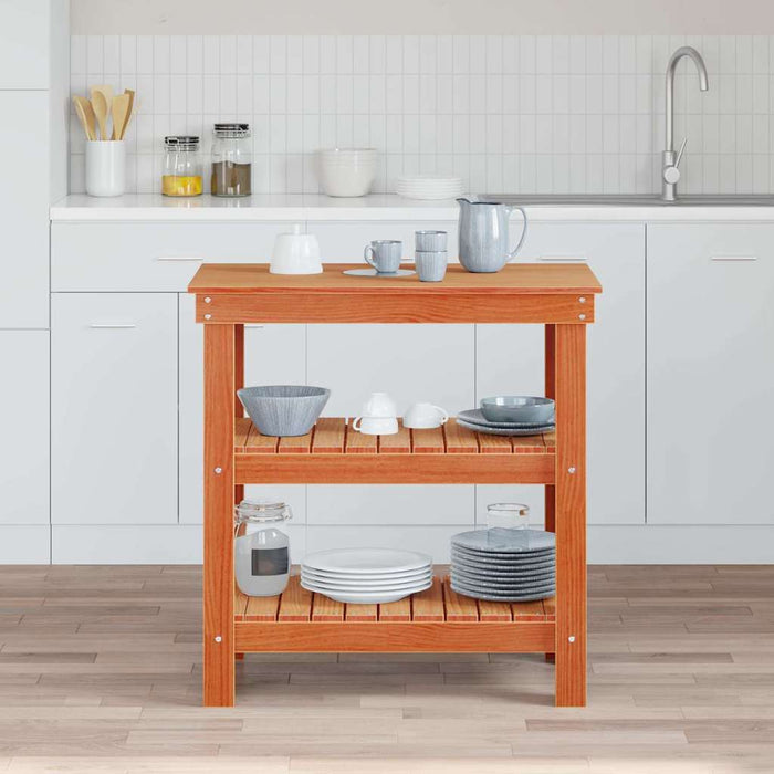 Banco da lavoro con lo scaffale Cera marrone 78.5 x 50 x 80 cm 865374