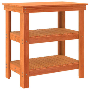 Banco da lavoro con lo scaffale Cera marrone 78.5 x 50 x 80 cm 865374