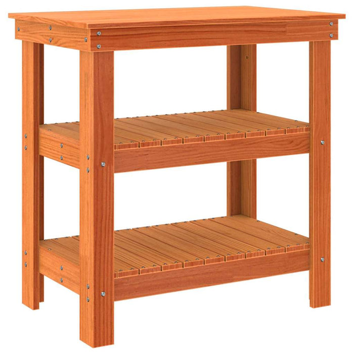 Banco da lavoro con lo scaffale Cera marrone 78.5 x 50 x 80 cm 865374