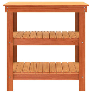 vidaXL Banco da lavoro con lo scaffale Cera marrone 78.5 x 50 x 80 cm