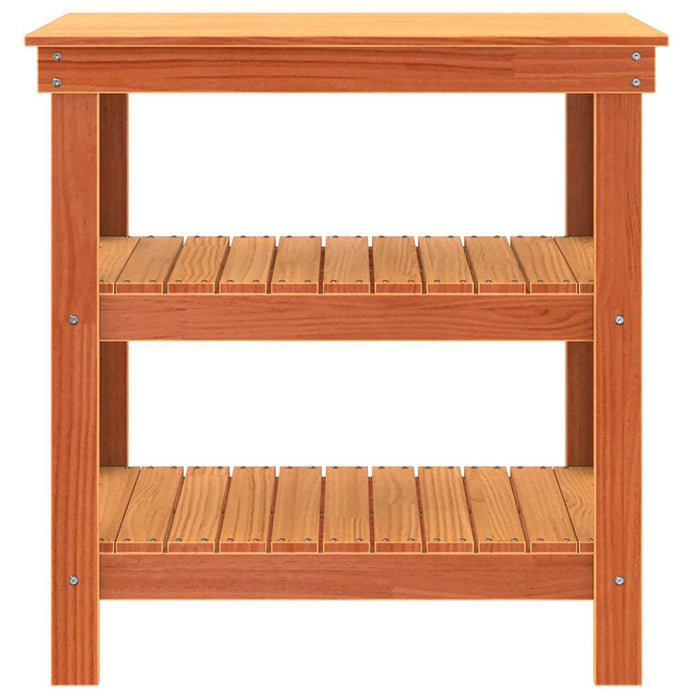 vidaXL Banco da lavoro con lo scaffale Cera marrone 78.5 x 50 x 80 cm