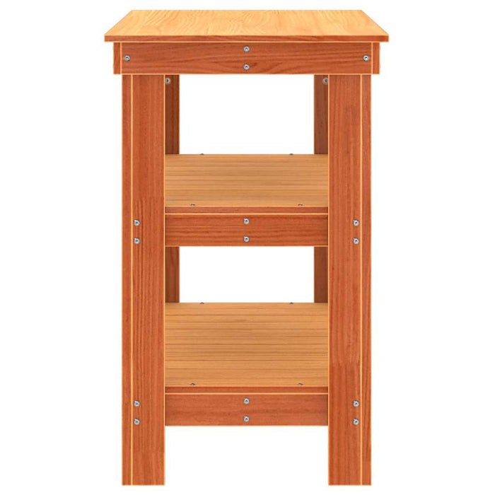 Banco da lavoro con lo scaffale Cera marrone 78.5 x 50 x 80 cm 865374