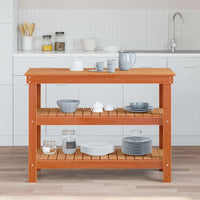 vidaXL Banco da lavoro con lo scaffale Cera marrone 110.5 x 50 x 80 cm