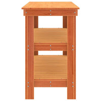 vidaXL Banco da lavoro con lo scaffale Cera marrone 110.5 x 50 x 80 cm